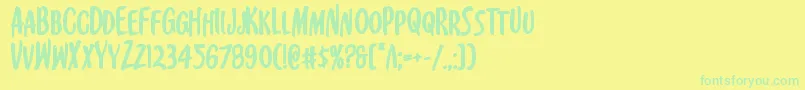 Czcionka Kennebunkportbold – zielone czcionki na żółtym tle