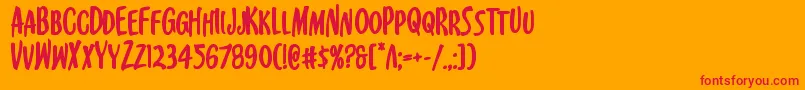 Kennebunkportbold Font – Red Fonts on Orange Background