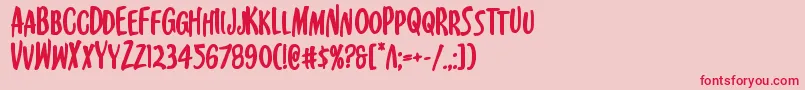 フォントKennebunkportbold – ピンクの背景に赤い文字