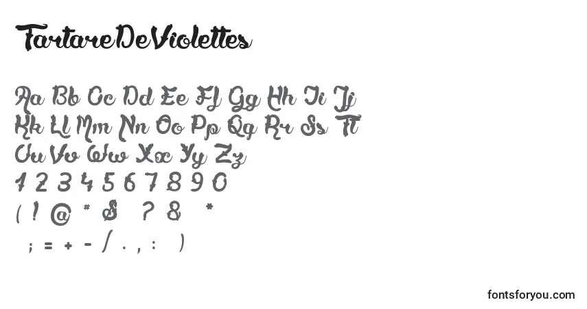 TartareDeViolettesフォント–アルファベット、数字、特殊文字