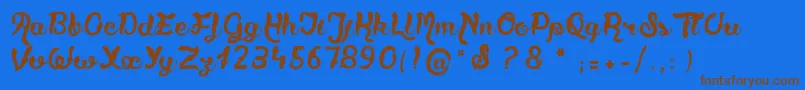 TartareDeViolettes Font – Brown Fonts on Blue Background
