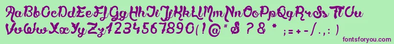 TartareDeViolettes Font – Purple Fonts on Green Background
