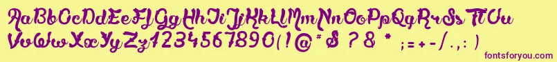 TartareDeViolettes Font – Purple Fonts on Yellow Background