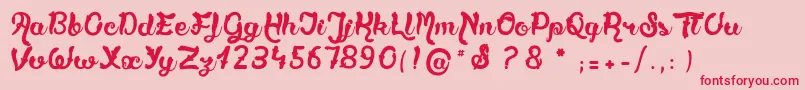 TartareDeViolettes-Schriftart – Rote Schriften auf rosa Hintergrund