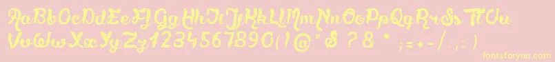 TartareDeViolettes Font – Yellow Fonts on Pink Background
