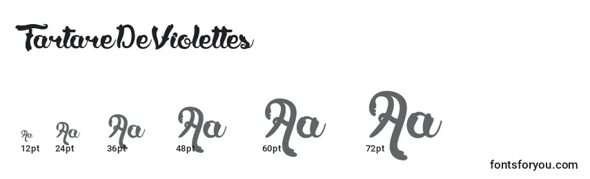 Размеры шрифта TartareDeViolettes