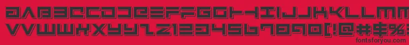 Fonte Avengerpunch – fontes pretas em um fundo vermelho