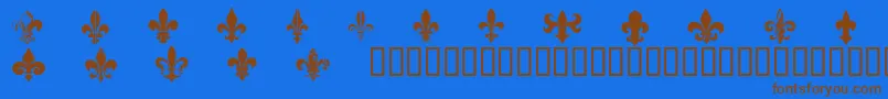 CffleursdelysRegular-Schriftart – Braune Schriften auf blauem Hintergrund