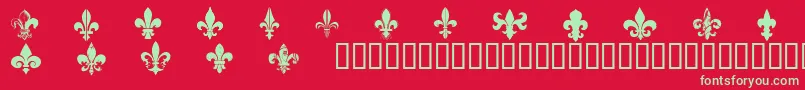 フォントCffleursdelysRegular – 赤い背景に緑の文字