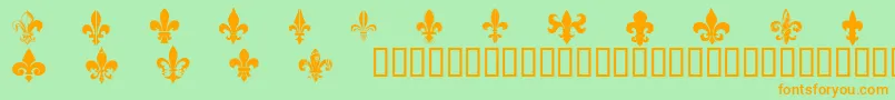 CffleursdelysRegular Font – Orange Fonts on Green Background