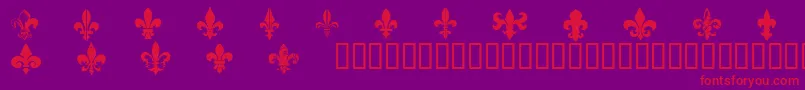 CffleursdelysRegular Font – Red Fonts on Purple Background