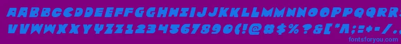 Czcionka Zounderkitetitleital – niebieskie czcionki na fioletowym tle