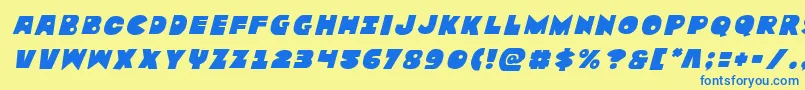 Zounderkitetitleital Font – Blue Fonts on Yellow Background