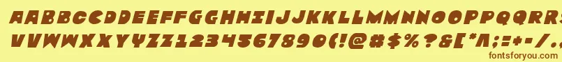 Zounderkitetitleital Font – Brown Fonts on Yellow Background