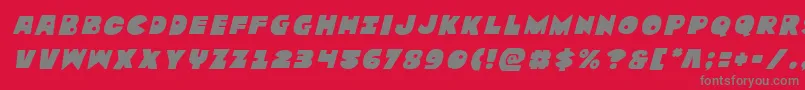フォントZounderkitetitleital – 赤い背景に灰色の文字
