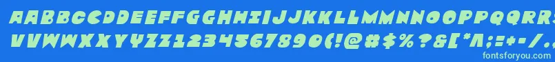 Zounderkitetitleital Font – Green Fonts on Blue Background