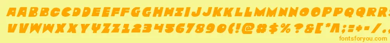 Zounderkitetitleital Font – Orange Fonts on Yellow Background