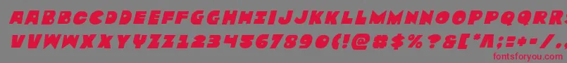 フォントZounderkitetitleital – 赤い文字の灰色の背景