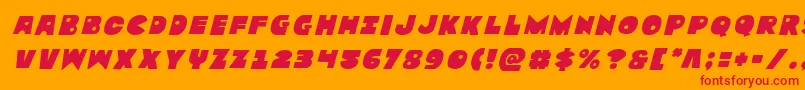フォントZounderkitetitleital – オレンジの背景に赤い文字