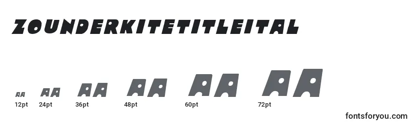Размеры шрифта Zounderkitetitleital