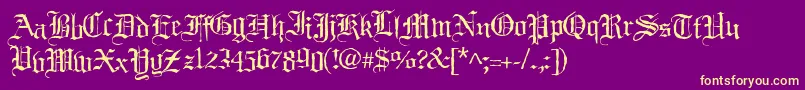 Blacknight Font – Yellow Fonts on Purple Background