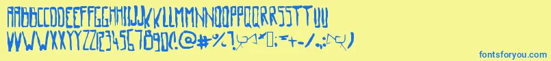 Oldmovie Font – Blue Fonts on Yellow Background