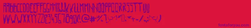 Oldmovie-Schriftart – Violette Schriften auf rotem Hintergrund