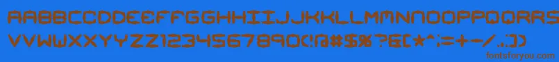 MishmashAlt1Brk-Schriftart – Braune Schriften auf blauem Hintergrund