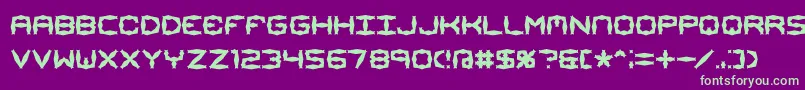 MishmashAlt1Brk Font – Green Fonts on Purple Background