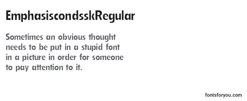 Review of the EmphasiscondsskRegular Font