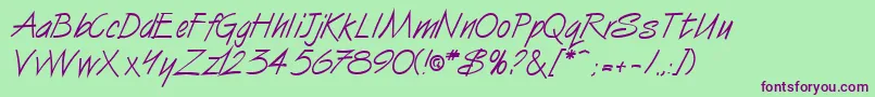 SurfboardRegularDb Font – Purple Fonts on Green Background
