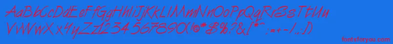 SurfboardRegularDb Font – Red Fonts on Blue Background