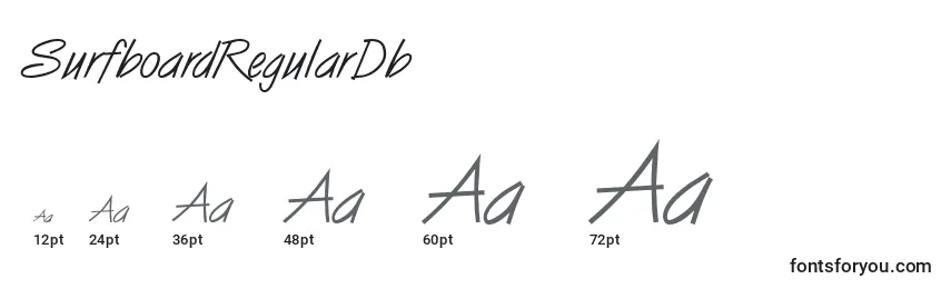 SurfboardRegularDb Font Sizes