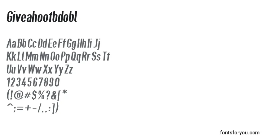 Giveahootbdobl-fontti – aakkoset, numerot, erikoismerkit