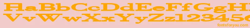 Halcyonia-Schriftart – Orangefarbene Schriften auf rosa Hintergrund