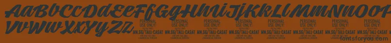 TallcasatboldPersonalUse Font – Black Fonts on Brown Background