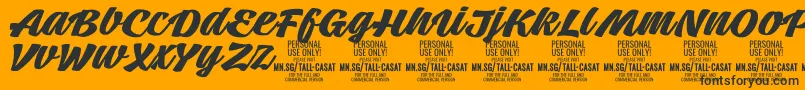 TallcasatboldPersonalUse Font – Black Fonts on Orange Background
