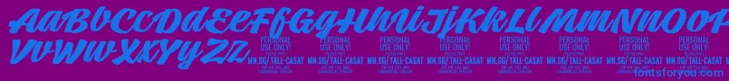 TallcasatboldPersonalUse Font – Blue Fonts on Purple Background