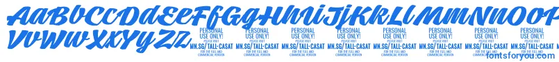 TallcasatboldPersonalUse Font – Blue Fonts on White Background