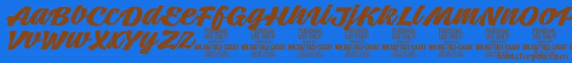 TallcasatboldPersonalUse Font – Brown Fonts on Blue Background