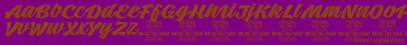TallcasatboldPersonalUse Font – Brown Fonts on Purple Background