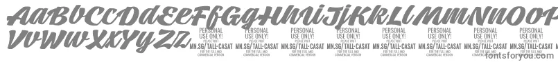 TallcasatboldPersonalUse Font – Gray Fonts on White Background