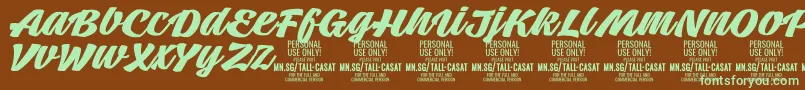 TallcasatboldPersonalUse Font – Green Fonts on Brown Background