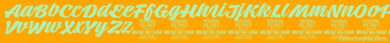 TallcasatboldPersonalUse Font – Green Fonts on Orange Background