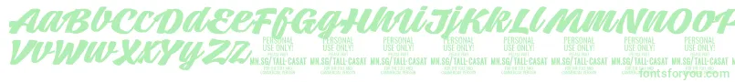 TallcasatboldPersonalUse Font – Green Fonts on White Background