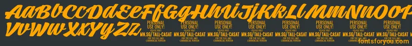 TallcasatboldPersonalUse Font – Orange Fonts on Black Background