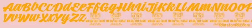 TallcasatboldPersonalUse Font – Orange Fonts on Pink Background