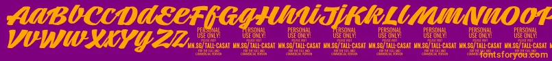 TallcasatboldPersonalUse Font – Orange Fonts on Purple Background
