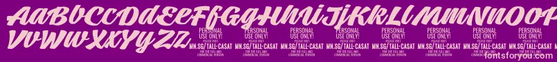 TallcasatboldPersonalUse Font – Pink Fonts on Purple Background