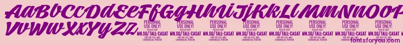 TallcasatboldPersonalUse Font – Purple Fonts on Pink Background